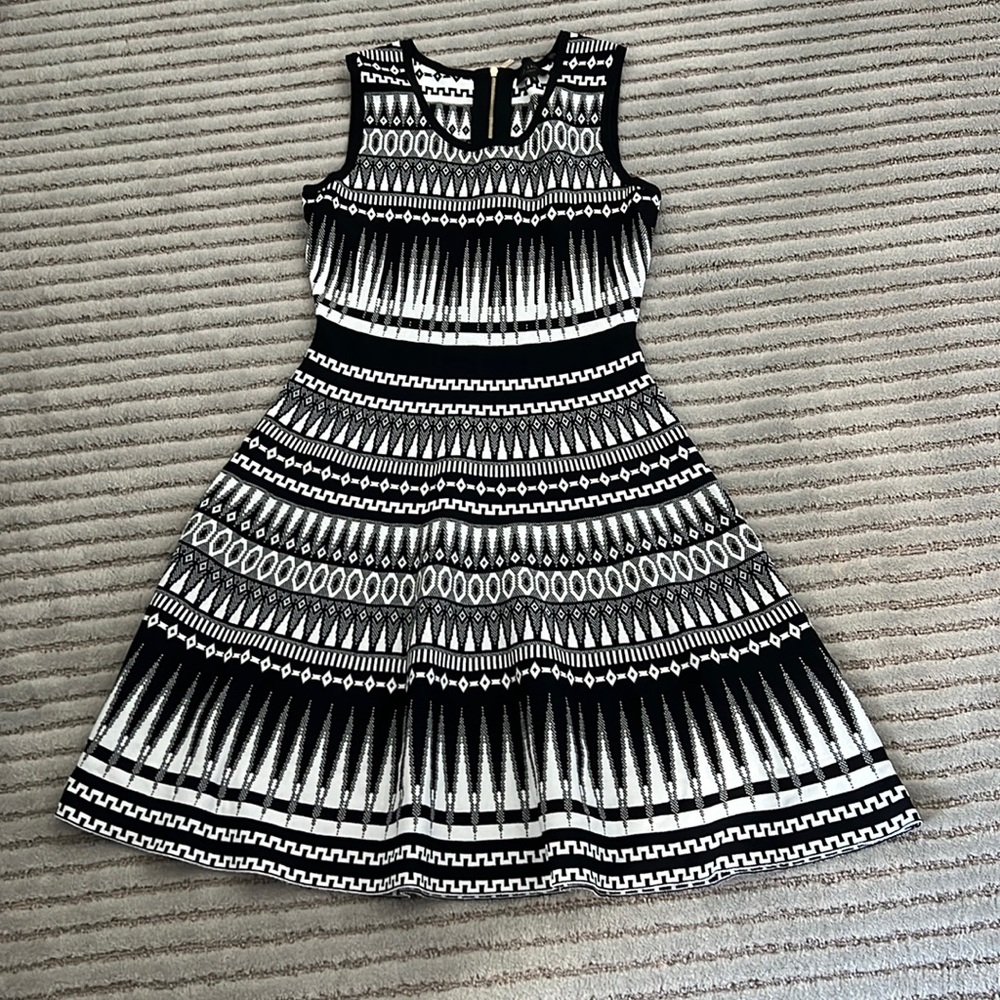 Ted Baker dress.  Black and White pattern